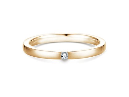 Anillo de compromiso Infinity en 14K oro amarillo con diamante 0,07ct H/SI