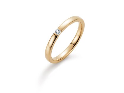 Anillo de compromiso Infinity en 14K oro amarillo con diamante 0,07ct H/SI