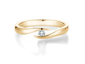Anillo de compromiso Twist en 14K oro amarillo con diamante 0,07ct H/SI