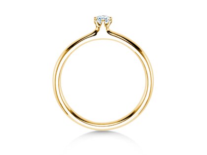 Anillo de compromiso Classic 6 en 18K oro amarillo con diamante 0,10ct H/SI