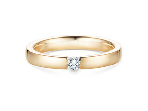 Anillo de compromiso Infinity en 14K oro amarillo con diamante 0,10ct H/SI