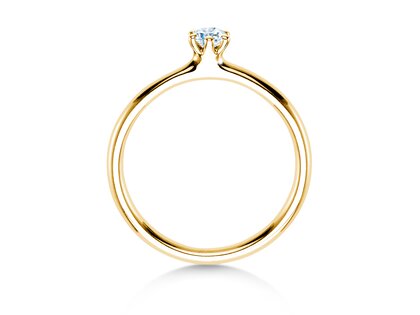 Anillo de compromiso Classic 6 en 14K oro amarillo con diamante 0,15ct H/SI