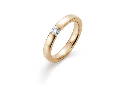 Anillo de compromiso Infinity en 14K oro amarillo con diamante 0,15ct H/SI