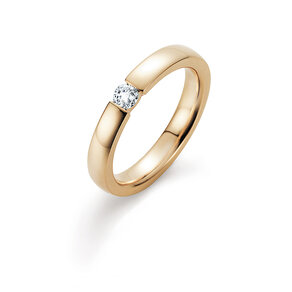 Anillo de compromiso Infinity en 14K oro amarillo con diamante 0,15ct H/SI