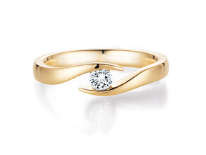 Anillo de compromiso Twist en 9K oro amarillo con diamante 0,15ct G/SI