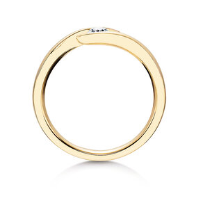 Anillo de compromiso Twist en 9K oro amarillo con diamante 0,15ct G/SI