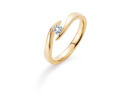 Anillo de compromiso Twist en 9K oro amarillo con diamante 0,15ct G/SI