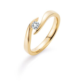 Anillo de compromiso Twist en 9K oro amarillo con diamante 0,15ct G/SI