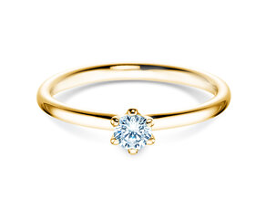 Anillo de compromiso Classic 6 en 9K oro amarillo con diamante 0,20ct H/SI