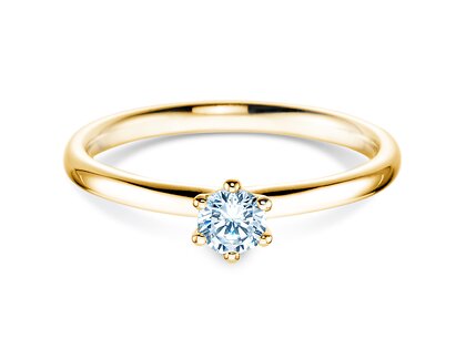 Anillo de compromiso Classic 6 en 18K oro amarillo con diamante 0,25ct D/IF