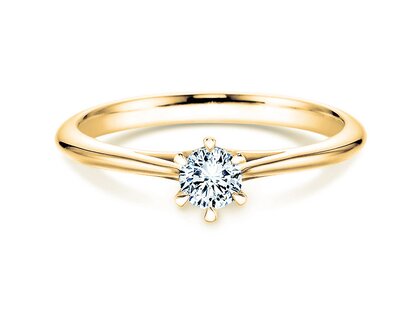 Anillo de compromiso Heaven 6 en 9K oro amarillo con diamante de laboratorio 0,25ct E/VS