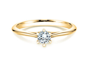 Anillo de compromiso Heaven 6 en 9K oro amarillo con diamante de laboratorio 0,25ct E/VS