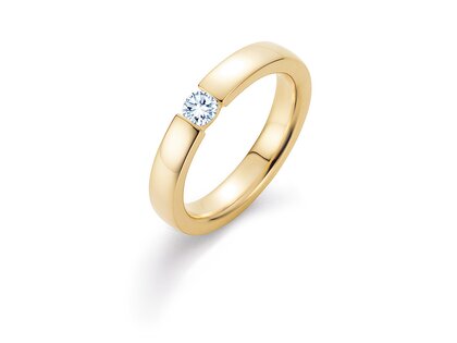 Anillo de compromiso Infinity en 18K oro amarillo con diamante 0,30ct H/SI