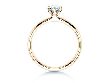 Anillo de compromiso Classic 6 en 14K oro amarillo con diamante 0,40ct H/SI