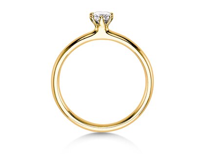 Anillo de compromiso Classic 6 en 14K oro amarillo con diamante 0,40ct H/SI