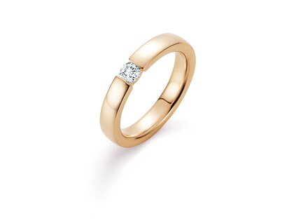 Anillo de compromiso Infinity en 18K oro amarillo con diamante 0,40ct H/SI