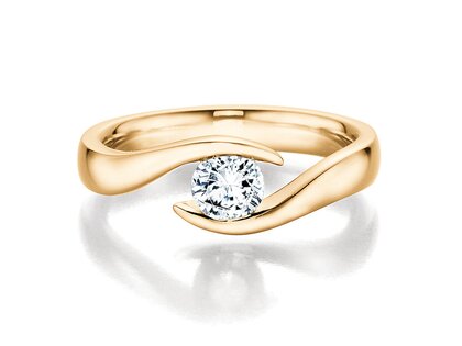 Anillo de compromiso Twist en 18K oro amarillo con diamante 0,40ct H/SI