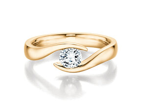Anillo de compromiso Twist en 18K oro amarillo con diamante 0,40ct H/SI