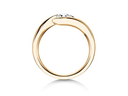 Anillo de compromiso Twist en 18K oro amarillo con diamante 0,40ct H/SI