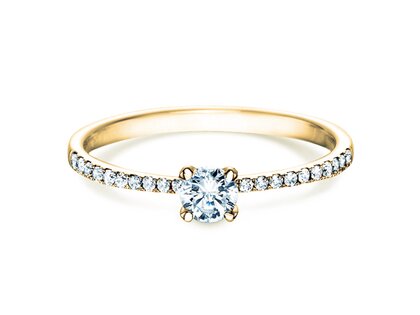 Anillo de compromiso Grace en 18K oro amarillo con diamantes 0,70ct G/SI