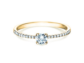 Anillo de compromiso Grace en 18K oro amarillo con diamantes 0,70ct G/SI