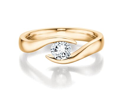 Anillo de compromiso Twist en 9K oro amarillo con diamante 1,00ct H/SI