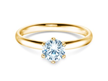 Anillo de compromiso Classic 6 en 14K oro amarillo con diamante 0,75ct G/SI