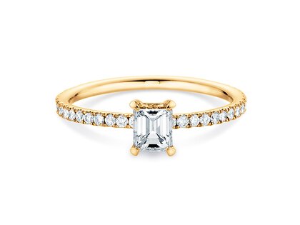Anillo de compromiso Elaine en 14K oro amarillo con diamantes 0,86ct G/VS
