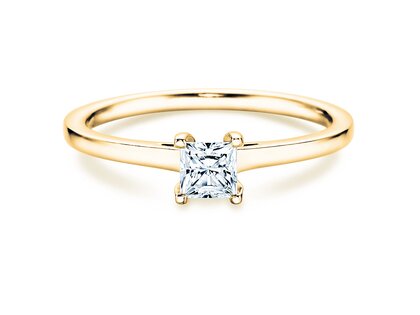 Anillo de compromiso Princess en 18K oro amarillo con diamante 1,00ct G/SI