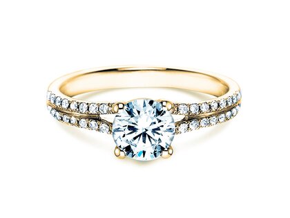 Anillo de compromiso Dynasty en 18K oro amarillo con diamantes 1,27ct G/SI