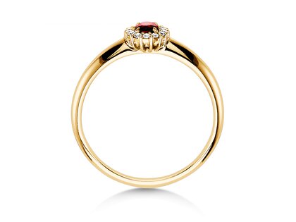 Anillo de compromiso Jolie en 14K oro amarillo con rubí 0,25ct y diamantes 0,06ct
