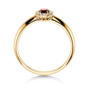 Anillo de compromiso Jolie en 14K oro amarillo con rubí 0,25ct y diamantes 0,06ct
