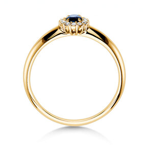 Anillo de compromiso Jolie en 14K oro amarillo con zafiro 0,25ct y diamantes 0,06ct