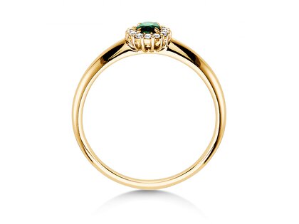 Anillo de compromiso Jolie en 14K oro amarillo con esmeralda 0,25ct y diamantes 0,06ct