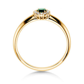 Anillo de compromiso Jolie en 14K oro amarillo con esmeralda 0,25ct y diamantes 0,06ct