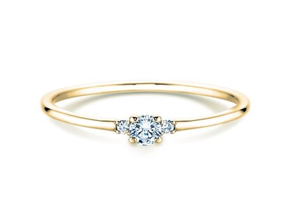 Anillo de compromiso Vivid Petite Diamond en 14K oro amarillo con diamantes 0,10ct G/SI
