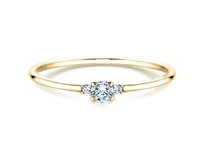 Anillo de compromiso Vivid Petite Diamond en 14K oro amarillo con diamantes 0,10ct G/SI
