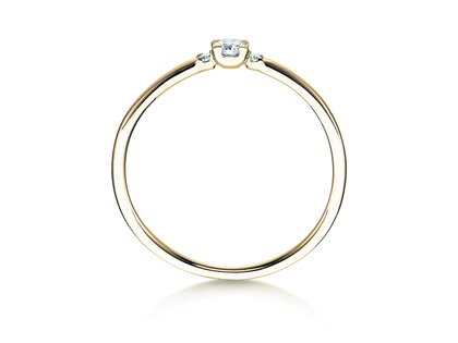 Anillo de compromiso Vivid Petite Diamond en 14K oro amarillo con diamantes 0,10ct G/SI