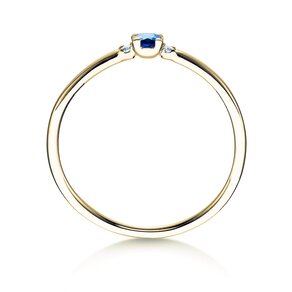 Anillo de compromiso Vivid Petite en 14K oro amarillo con zafiro 0,08ct y diamantes 0,02ct