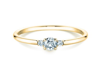 Anillo de compromiso Vivid Petite Diamond en oro amarillo