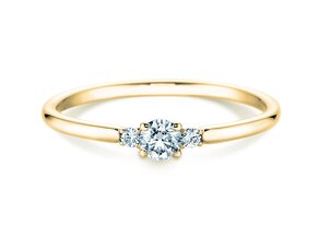 Anillo de compromiso Vivid Petite Diamond en oro amarillo