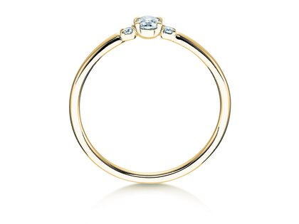Anillo de compromiso Vivid Petite Diamond en oro amarillo