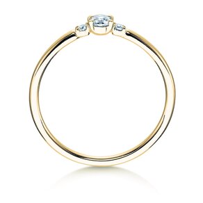 Anillo de compromiso Vivid Petite Diamond en oro amarillo