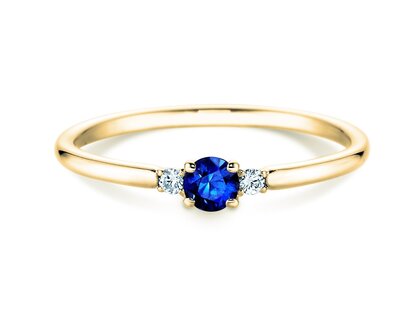 Anillo de compromiso Vivid Petite en 14K oro amarillo con zafiro 0,16ct y diamantes 0,04ct