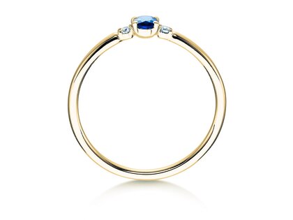 Anillo de compromiso Vivid Petite en 14K oro amarillo con zafiro 0,16ct y diamantes 0,04ct