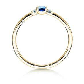Anillo de compromiso Vivid Petite en 14K oro amarillo con zafiro 0,16ct y diamantes 0,04ct