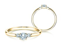 Anillo de compromiso Vivid Petite Diamond en 14K oro amarillo con diamantes 0,30ct G/SI