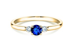 Anillo de compromiso Vivid Petite en oro amarillo