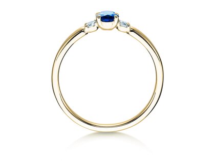 Anillo de compromiso Vivid Petite en oro amarillo