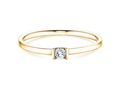 Anillo de compromiso Love en 14K oro amarillo con diamante 0,07ct G/SI